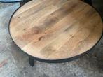 Salontafel mangohout zwart staal 80cm van 189 nu 69, Huis en Inrichting, Tafels | Salontafels, Ophalen, 50 tot 100 cm, Rond, Nieuw