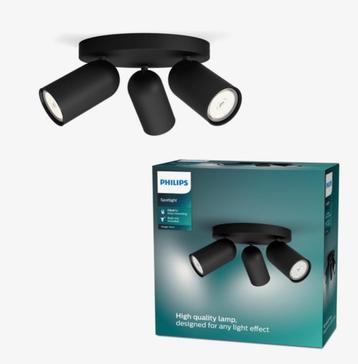 Philips Pongee Opbouwspot Zwart - 3 Spots beschikbaar voor biedingen