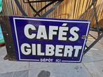 Emaillebord Cafés Gilbert (EAS), Antiek en Kunst, Antiek | Emaille, Ophalen of Verzenden