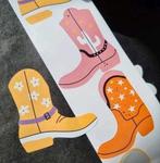 Sluitstickers cowboyboots stickers laarsjes rock boots XL, Verzenden, Nieuw, Meerdere stickers