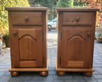 Set eikenhouten nachtkastjes in nette staat, Ophalen, Gebruikt, Hout