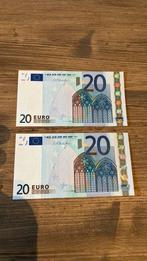 2x €20,- eurobiljetten - Mario Draghi - UNC-, Postzegels en Munten, Bankbiljetten | Europa | Eurobiljetten, Ophalen of Verzenden