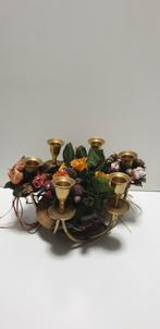 1970) kandelaar met bloemen, Antiek en Kunst, Ophalen of Verzenden, Koper of Brons