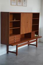 Vintage Mid-Century Highboard kast jaren 60/70, Ophalen, ., 100 tot 150 cm, Zo goed als nieuw