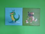 Schilderijen krokodil en leeuw, Kinderen en Baby's, Kinderkamer | Inrichting en Decoratie, Ophalen, Zo goed als nieuw, Wanddecoratie
