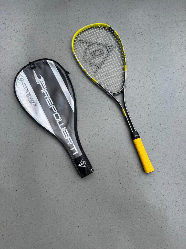 Dunlop Firepower Ti Racket, Sport en Fitness, Squash, Gebruikt, Racket, Met hoes, Ophalen of Verzenden