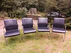 set van 4 eetkamerstoelen, Martin Stol, Huis en Inrichting, Stoelen, Ophalen, Zwart, Zo goed als nieuw, Metaal