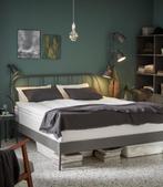 Ikea KOPARDAL Double Bed frame, grey, 140x200 cm, Huis en Inrichting, Ophalen, Tweepersoons, 140 cm, Zo goed als nieuw