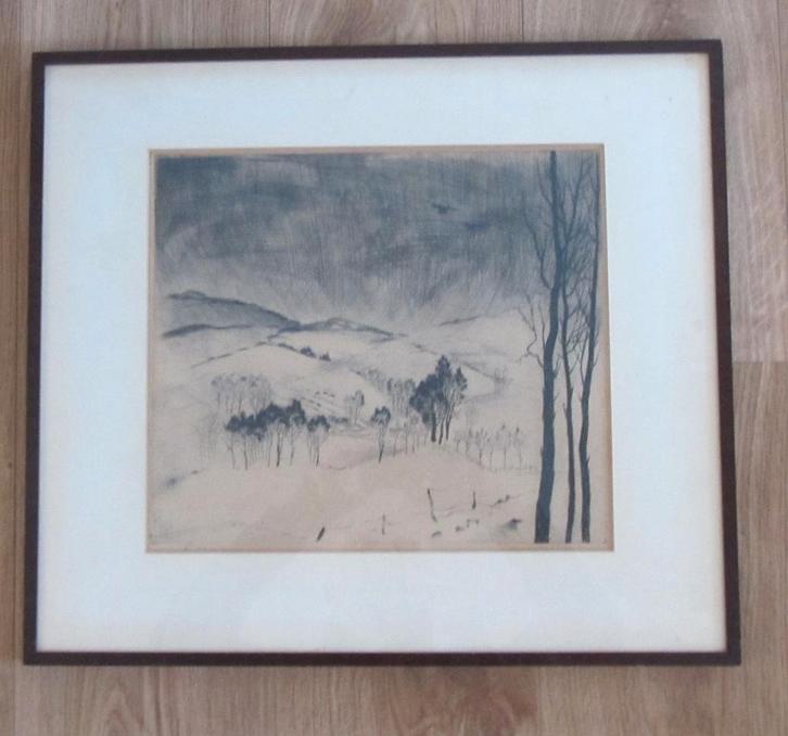 etsen Hans Van Dokkum, Antiek en Kunst, Kunst | Etsen en Gravures, Ophalen of Verzenden