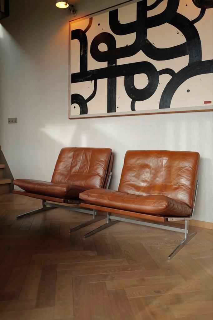 BO-562 Preben Fabricius, Deens design stoel Scandinavisch, Huis en Inrichting, Fauteuils, Gebruikt, Leer, 75 tot 100 cm, Minder dan 75 cm