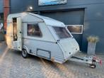 Verkocht!! Mooie èn complete Kip Orbit 37 met twee zitjes!, Caravans en Kamperen, Caravans, Standaardzit, Schokbreker, Kip, Bedrijf