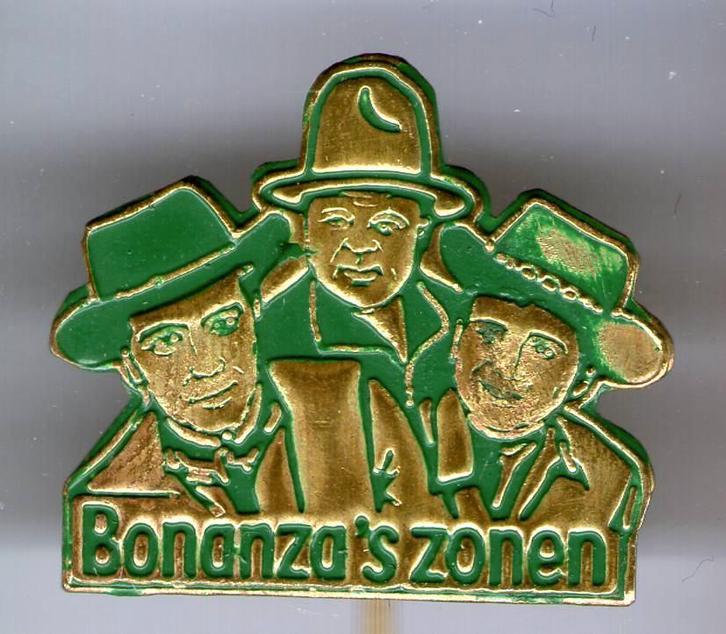 Bonanza zonen groen op koper TV/stripfiguur speldje ( R_066), Verzamelen, Speldjes, Pins en Buttons, Nieuw, Speldje of Pin, Figuurtje