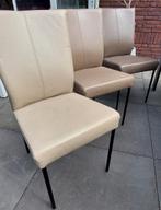 3 Lederen Stoelen & een 3-zits Bankje, Antiek en Kunst, Ophalen