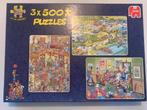 3x 500 stukjes puzzel van Jan van Haasteren, Ophalen, 500 t/m 1500 stukjes, Zo goed als nieuw