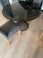 Calligaris Glazen Tafel - 120cm, Ophalen, 100 tot 150 cm, Rond, Vier personen