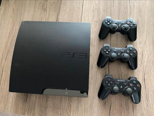PlayStation 3 Slim 120GB + 3 Sixaxis controllers (1 defect), Spelcomputers en Games, Spelcomputers | Sony PlayStation 3, Gebruikt