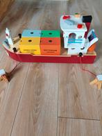 Houten containerschip met wieltjes, Ophalen, Gebruikt
