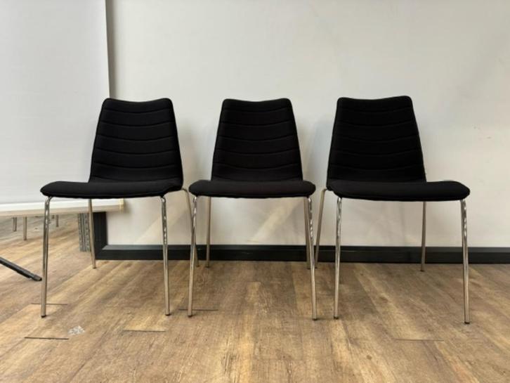 Kantinestoel zwart verchroomd frame, Huis en Inrichting, Stoelen, Nieuw, Vijf, Zes of meer stoelen, Metaal, Stof, Zwart, Ophalen of Verzenden
