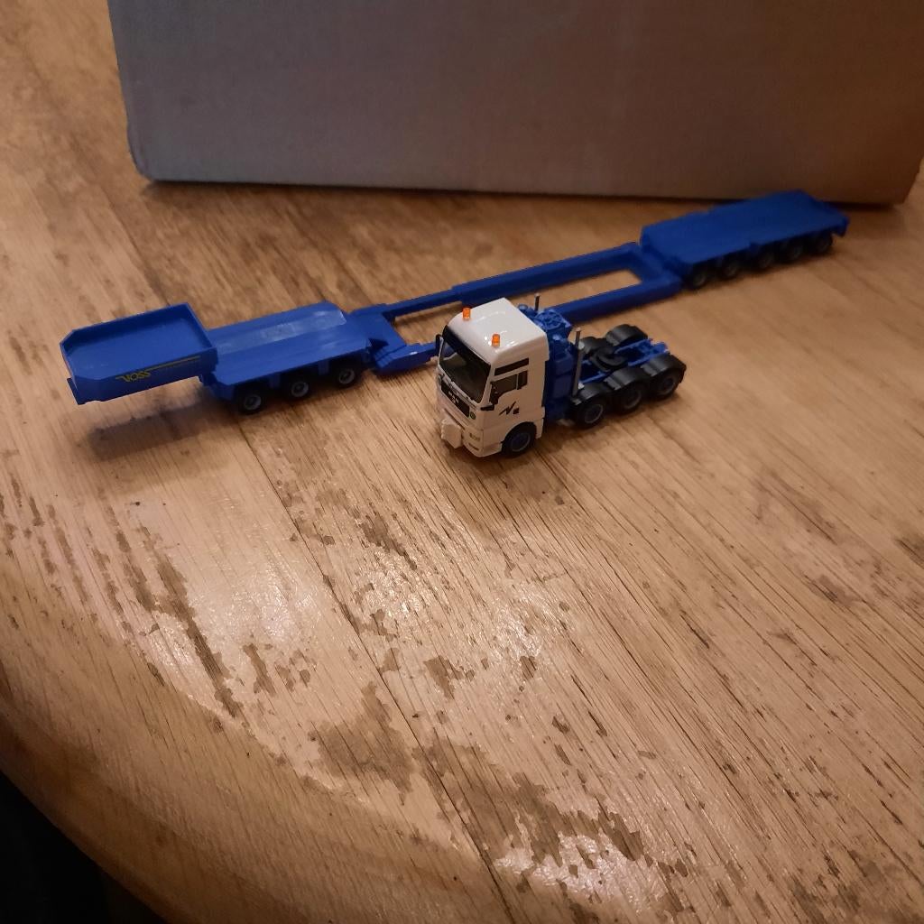 Herpa MAN Voss zwaar transport, Ophalen of Verzenden, Zo goed als nieuw, Bus of Vrachtwagen, Herpa