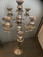 Antieke koperen 9 armige kaars kandelaar, Ophalen, Koper of Brons