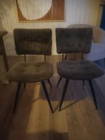 4 groene stoelen velours, Huis en Inrichting, Stoelen, Ophalen, Overige kleuren, Zo goed als nieuw, Metaal