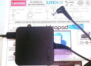 Lenovo ADLX65CLGE2A 20V 3.25A 65W Adapter Oplader 4.0x1.7mm  beschikbaar voor biedingen