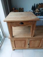 Teakhouten Bijzettafel met Lade, Huis en Inrichting, Tafels | Bijzettafels, Ophalen, Minder dan 45 cm, Vierkant, 55 tot 75 cm