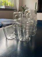 Dubbelwandige koffie glazen set van 12, Ophalen, Glas of Glazen, Gebruikt, Glas