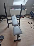 Verstelbare bankdruk set, Sport en Fitness, Fitnessapparatuur, Ophalen, Gebruikt, Krachtstation, Metaal