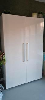 Hoogglans Off-White Servieskast/Linnenkast, Huis en Inrichting, Kasten | Buffetkasten, Ophalen, 100 tot 150 cm, 200 cm of meer