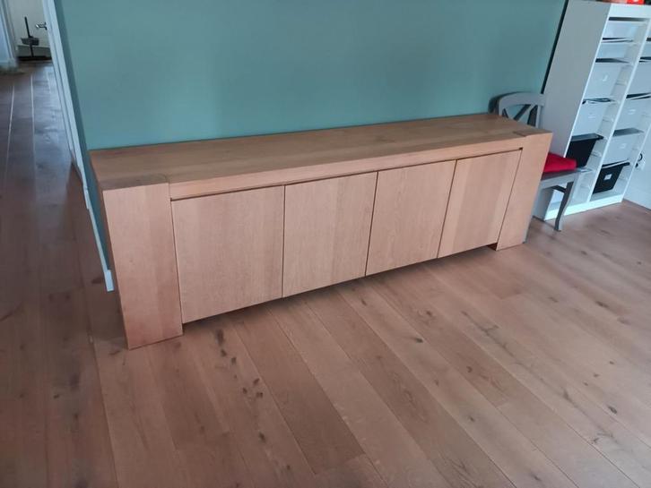 Massief blank eiken dressoir, Huis en Inrichting, Kasten | Dressoirs, Zo goed als nieuw, 25 tot 50 cm, Ophalen