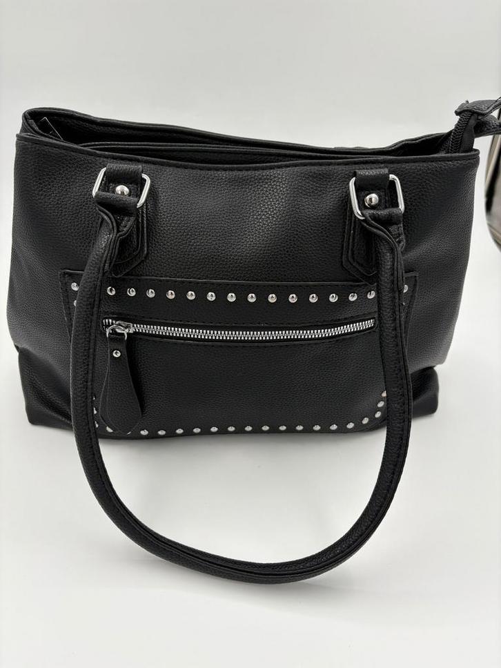 Tas met studs, Sieraden, Tassen en Uiterlijk, Tassen | Damestassen, Nieuw, Handtas, Zwart, Ophalen of Verzenden