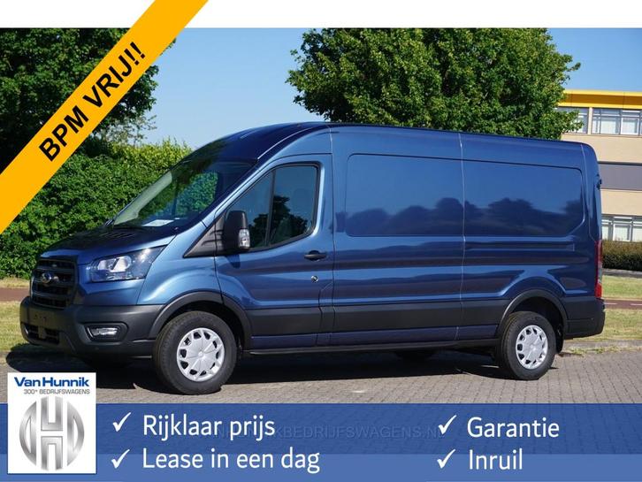Ford Transit 350L L3H2 Trend AUT8 130PK BPM VRIJ! 12" Sync4, Auto's, Bestelauto's, Bedrijf, Te koop, ABS, Achteruitrijcamera, Airconditioning