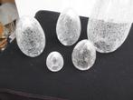 Groepje craquelé glazen eieren ter decoratie, Antiek en Kunst, Antiek | Glas en Kristal, Ophalen of Verzenden