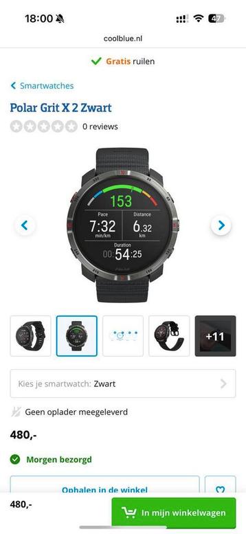 Polar Grit X2 Zwart - Outdoor Smartwatch beschikbaar voor biedingen
