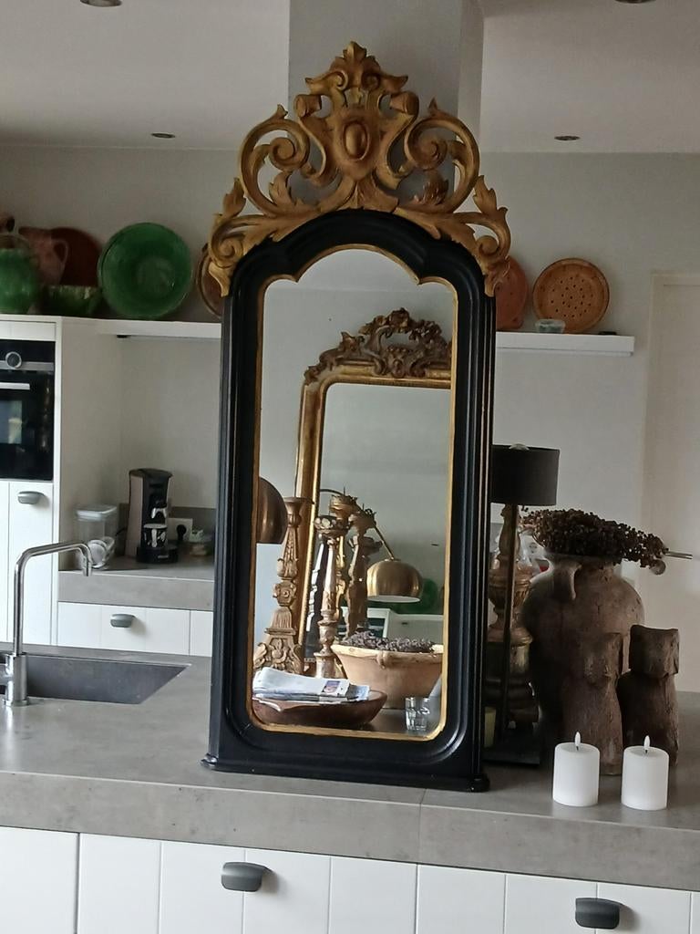 Diverse Stijlvolle Antieke Franse Spiegels Kuifspiegels, Antiek en Kunst, Ophalen, Rechthoekig, Minder dan 50 cm