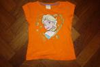 Disney Frozen t-shirt oranje goud prinses Koningsdag 104/110, Kinderen en Baby's, Disney, Meisje, Ophalen of Verzenden, Zo goed als nieuw