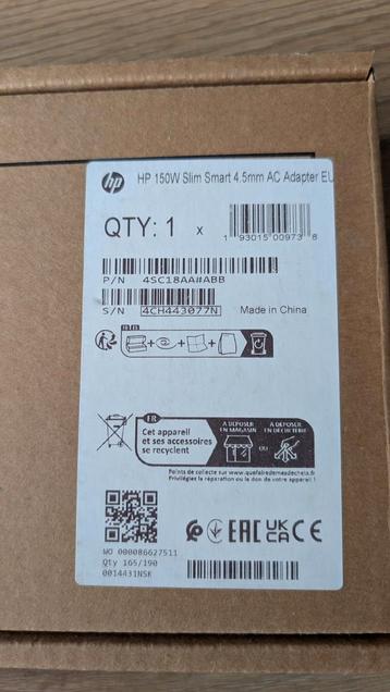 HP 150-watt Slim Smart netadapter (4,5 mm) beschikbaar voor biedingen