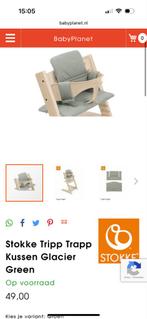 Stokke Tripp Trapp Kussen Groen, Kinderen en Baby's, Kinderstoelen, Ophalen, Zo goed als nieuw, Meegroeistoel, Gordel(s)