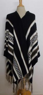 Peru/Inca/Aztec look wol mix zwart poncho/vest! one size, Zo goed als nieuw, Maat 46/48 (XL) of groter, Zwart, Verzenden