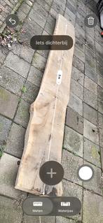 Eiken geleefde boomstamplank - 300cm x 40cm x +/- 6cm, Doe-het-zelf en Verbouw, Hout en Planken, Ophalen, Gebruikt, Eiken, 250 tot 300 cm