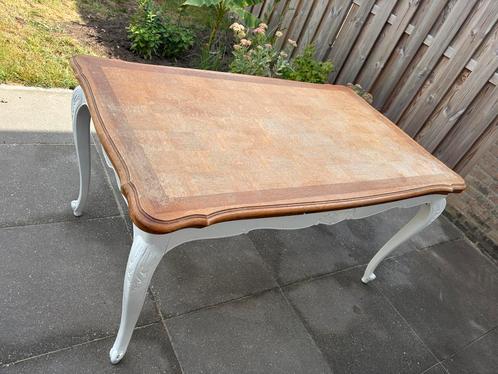 Vintage tafel (te verlengen), Tuin en Terras, Tuintafels, Gebruikt, Rechthoekig, Hout, Ophalen