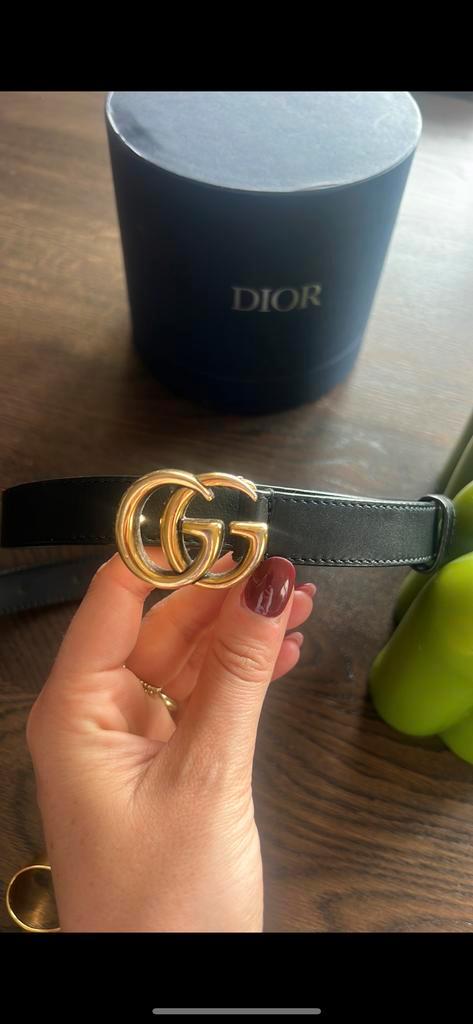 Gucci Dames Riem Zwart Leer, Kleding | Dames, Riemen en Ceinturen, Zo goed als nieuw, Tailleriem, 80 tot 90 cm, Minder dan 3 cm
