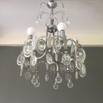 Vintage chroom en kristal kroonluchter Sciolari jaren 60 70, Huis en Inrichting, Lampen | Kroonluchters, Ophalen, Gebruikt, Glas