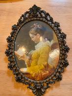 Ijzere lijstje met de mooie dame 30 cm, Antiek en Kunst, Ophalen of Verzenden