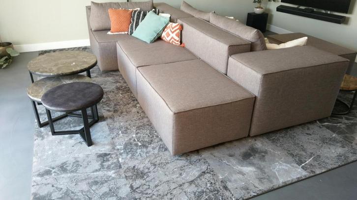 Luxe maatwerk modulaire elementen bank, Huis en Inrichting, Banken | Complete zithoeken, Gebruikt, Stof, Ophalen