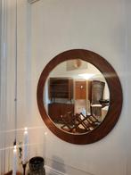 Teak spiegel geslepen glas rond 70"s, Devintagerie@gmail.com, Hoofdstraat 70 terborg, Rond, Ophalen of Verzenden