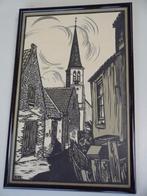 linoleumsnede / straatje in Zandvoort / Frans Bosen, Minder dan 50 cm, Gebruikt, Oorspronkelijke maker, Overige typen