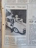Frans mode met nieuwste Citroën auto (krant 1971), Knipsel(s), Ophalen of Verzenden