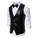 Heren zwart glitter gilet giletje feest party kostuum vest, Kleding | Heren, Carnavalskleding en Feestkleding, Verzenden, Nieuw